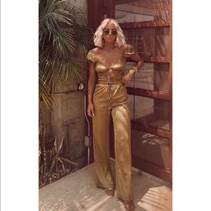 Midori Olive Cutout Jumpsuit with tags. Small